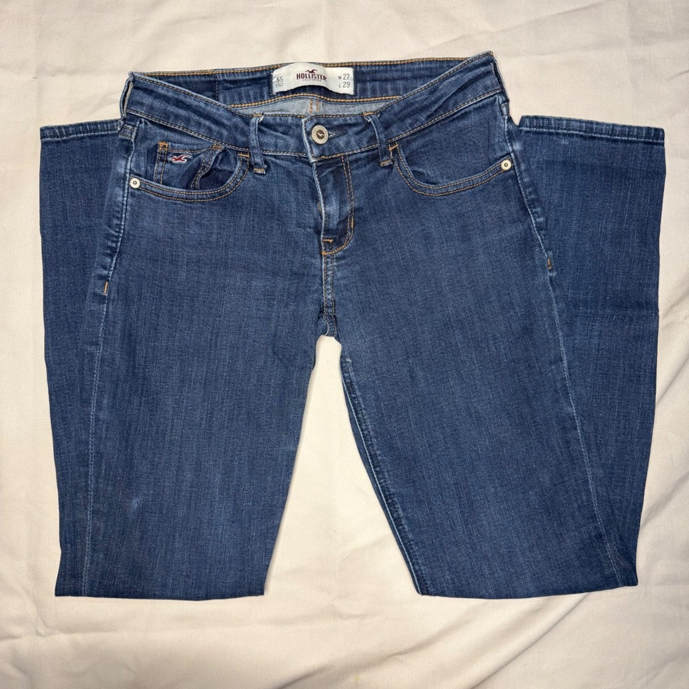 Hollister Low Rise Skinny Jeans Dark Wash Denim Size 5S W27 L29 - Picture 2 of 5